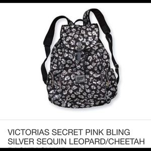 Silver sequin backpack