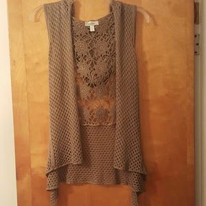 NWOT Grey dressbarn hooded sweater cardigan