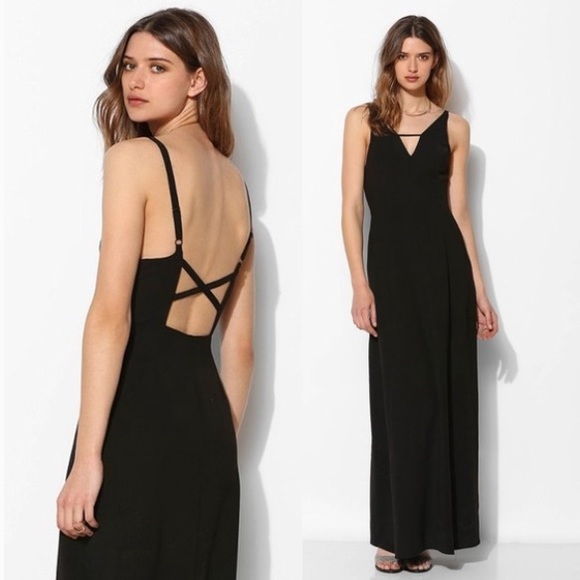 UO deep cut maxi dress