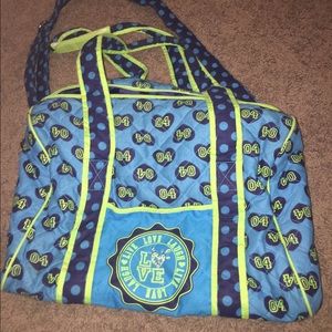 Blue and green justice bag