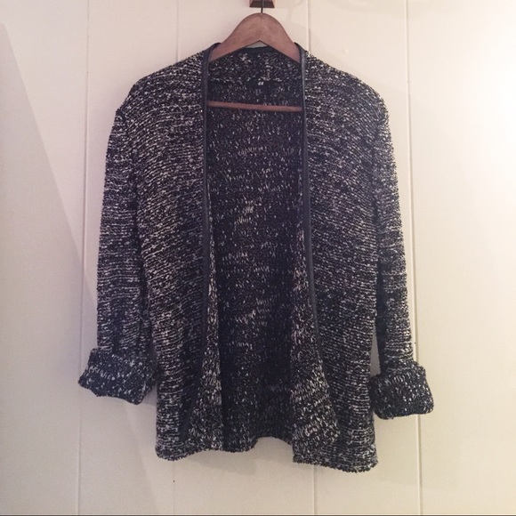 Black and white textured sweater / jacket
