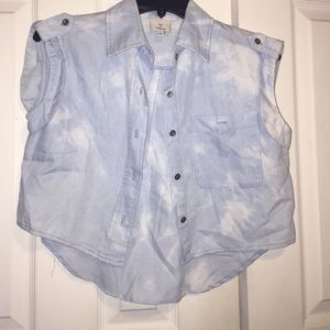 Acid Wash Chambray Top