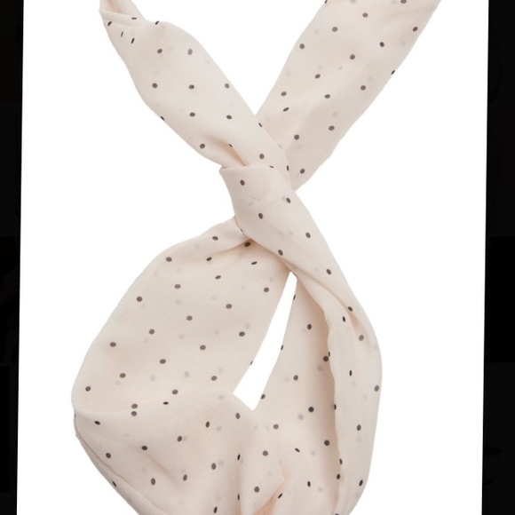 American Apparel twist scarf cream and polka dot