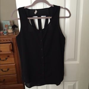 Black Chiffon Sleeveless Blouse