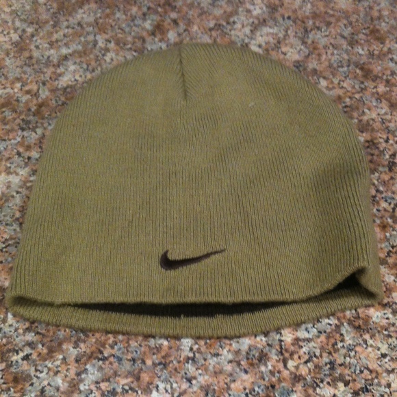 Sage green Nike beanie.