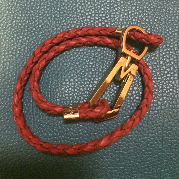 Marc by Marc Jacobs red leather bracelet