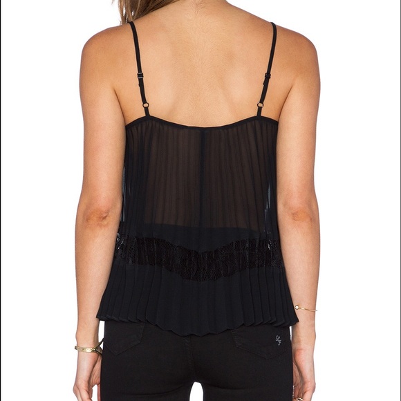 BCBGeneration Pleated Black Tank Medium - Picture 3 of 5