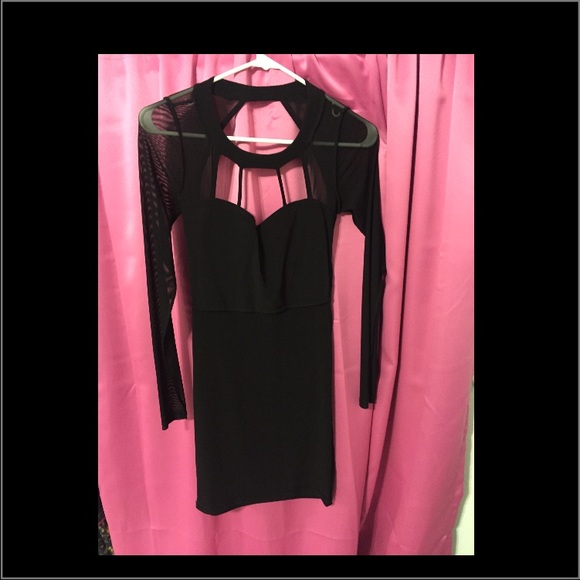 Sexy Vampy Sheer Sleeve Dress