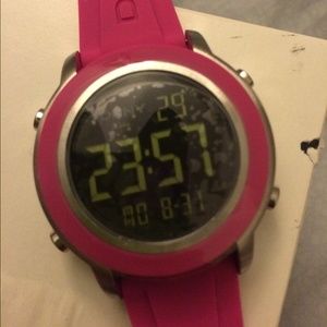 DKNY NY2324 pink rubber band watch