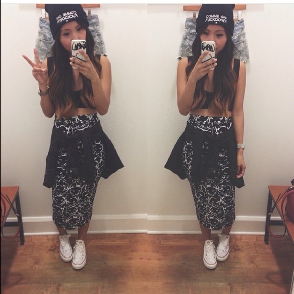 Nasty gal cat print pencil skirt