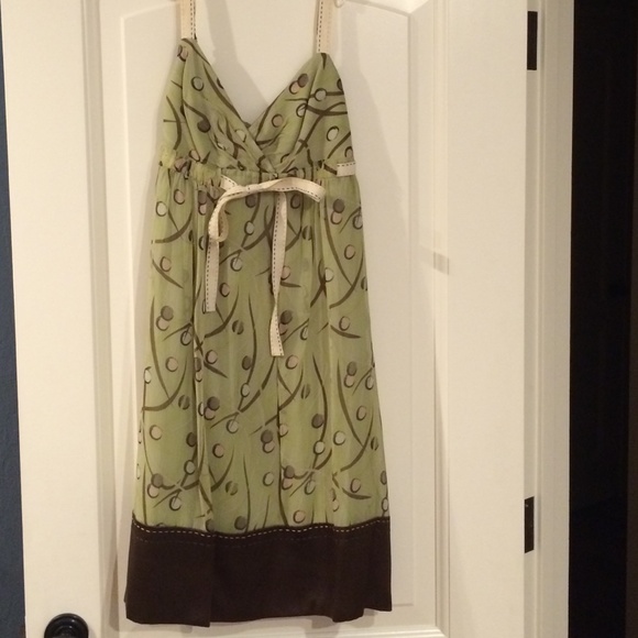 Green silk BCBG dress