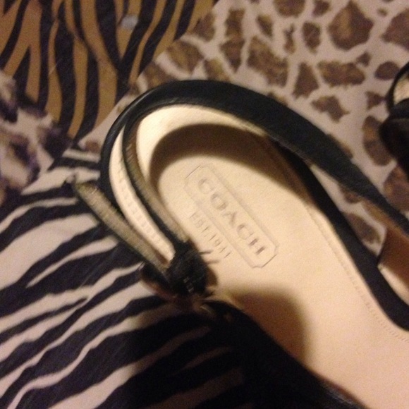 Coach wedge toe open black and grey size 10 - Picture 2 of 2