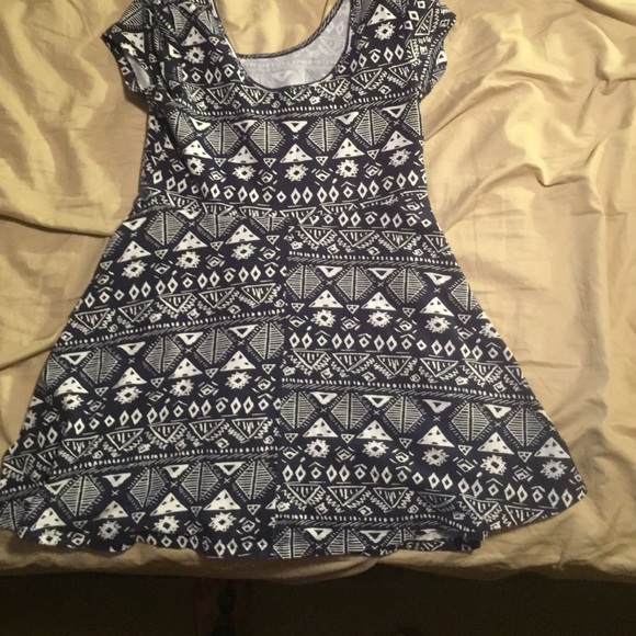 Super cute navy and white Aztec dress