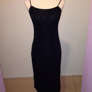 MANGO vintage Womens Black Spaghetti Strap Dress