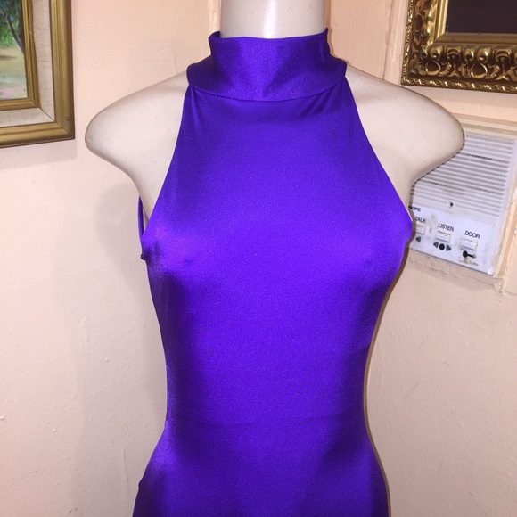 Purple turteneck sleeveless dress