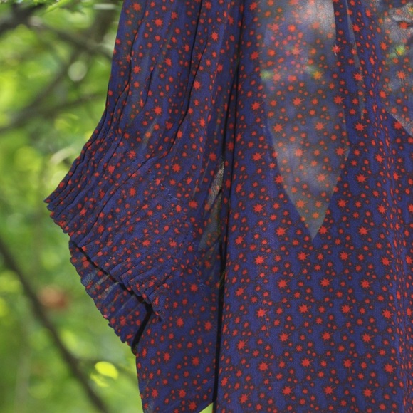 ⬇️ MM Couture by Miss Me retro chiffon top - Picture 2 of 4