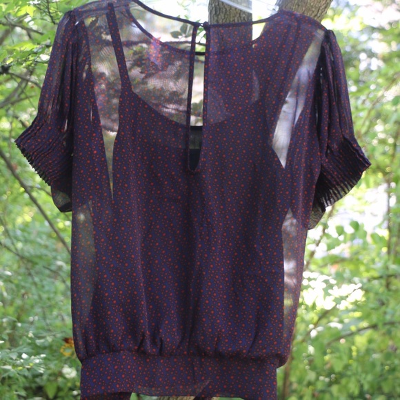 ⬇️ MM Couture by Miss Me retro chiffon top - Picture 4 of 4