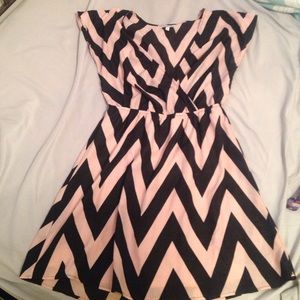 Pink and Black Chevron Dress