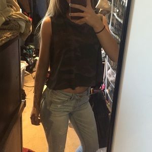 forever 21 camo cropped tank