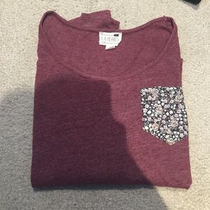 pacsun maroon pocket long sleeve