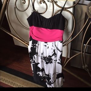 Black white and pink dress