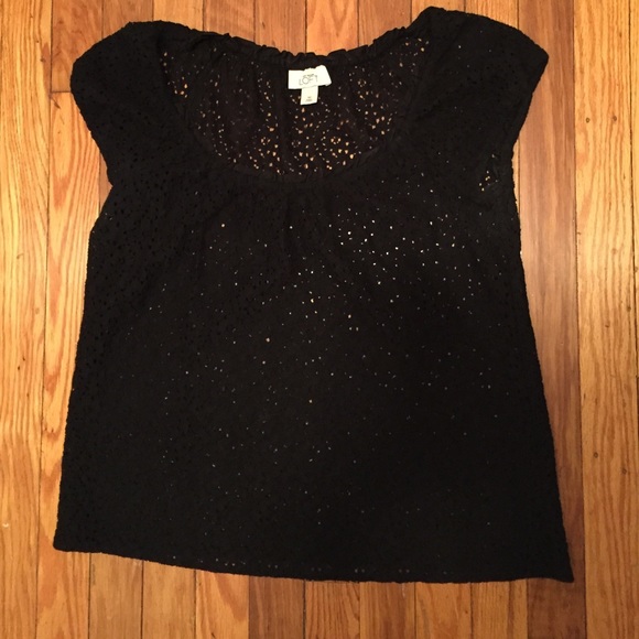 Black Loft eyelet top