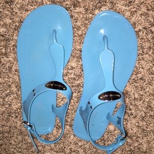 MK jelly sandals. Teal color.