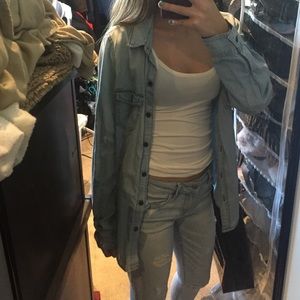 light blue denim long sleeve shirt