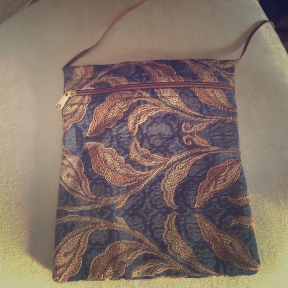 Denim and Brown crossover bag - Picture 1 of 1