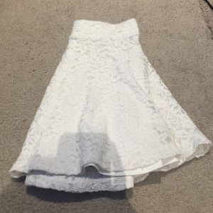 forever 21 white lace skater skirt