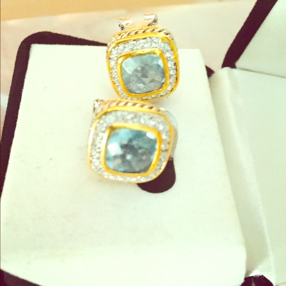 Blue stone earrings