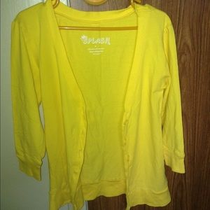 Yellow cardigan