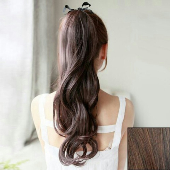 Casual Style Fluffy Long Wavy Synthetic Ponytail F