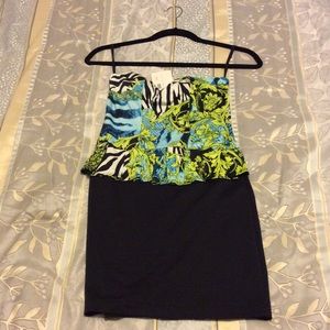 Tube floral print dress small