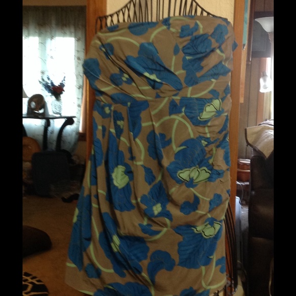 Silk strapless tibi dress
