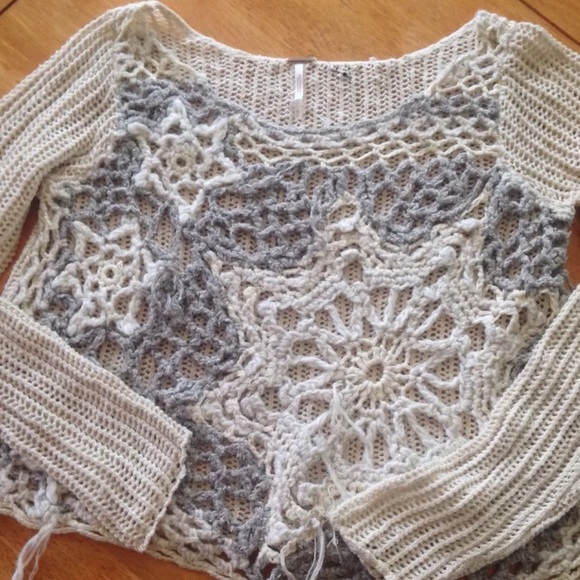 🚫SOLD Free People crochet snowflake pullover
