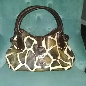 Dooney & Bourke Giraffe Print Medium Lock Satchel
