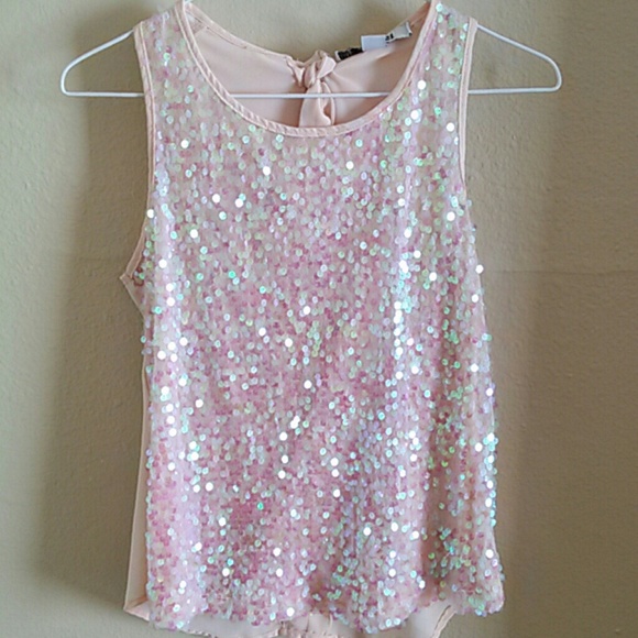 Peach Dazzling Scoop Neck Bowknot Embelisshed