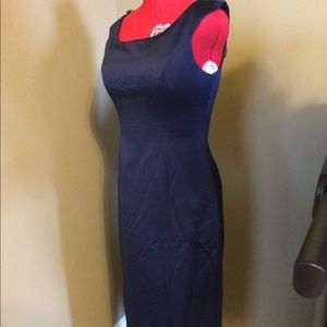 Alex evenings navy blue zip back dress.