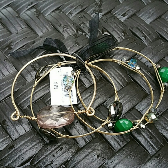 4 Strand gypsy style bangle bracelet set
