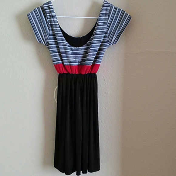 Sexy with Open Round Neck Mini Dress