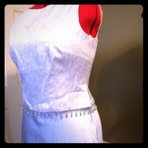 Cachet two piece light silvery blue dress