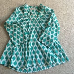 Roberta Roller Rabbit green beaded tunic top