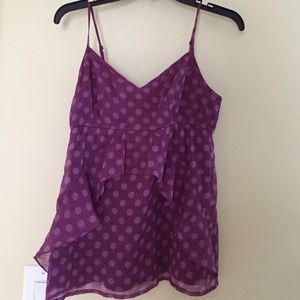 polka dot chiffon top