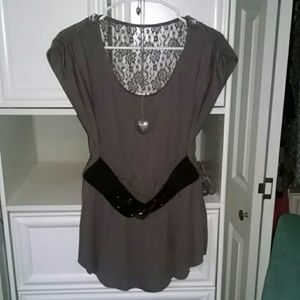 Leather and Lace Top