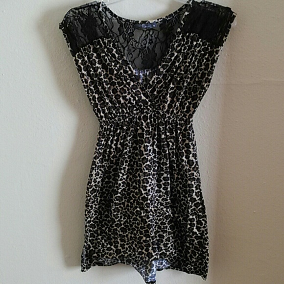 Leonard Print with Lace Casual Mini Dress