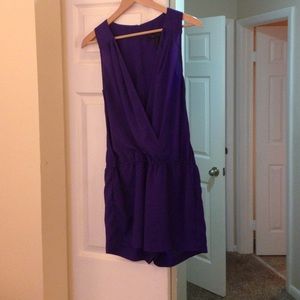BCBG Deep purple romper with pockets