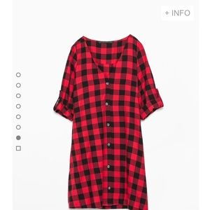 Zara plaid dress with pockets