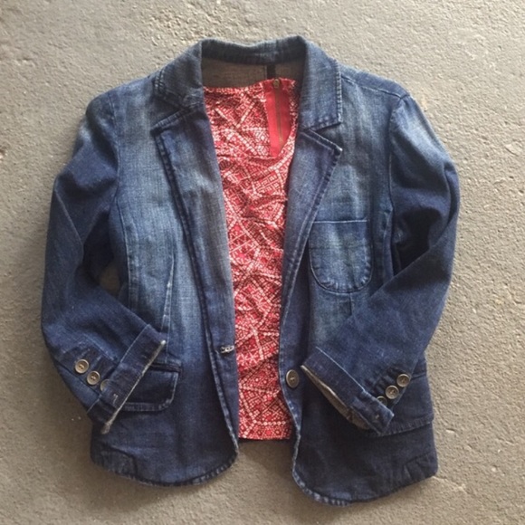 Denim mini blazer