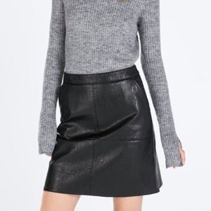 Zara Faux Leather A-Line Skirt. Size small.